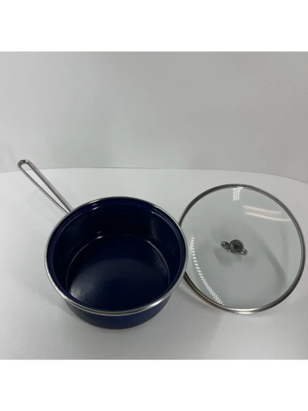 Chantal Enamel on Steel Saucepan Glass Lid Induction Cookware 8.5